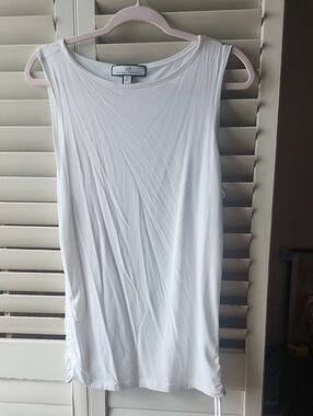 Rachel Parcell White Sleeveless Side-Tie Tank